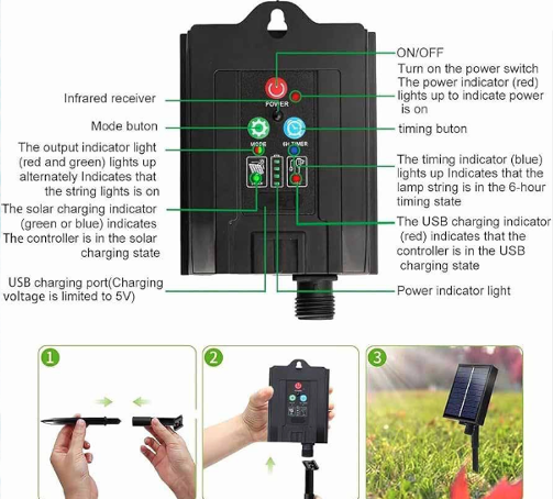 Luz De Navidad Solar - Resistentes al agua