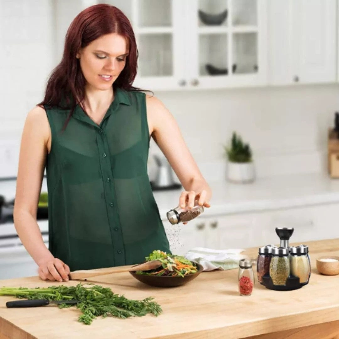 Set De 6 Condimenteros Con Base Giratoria Maxi Store
