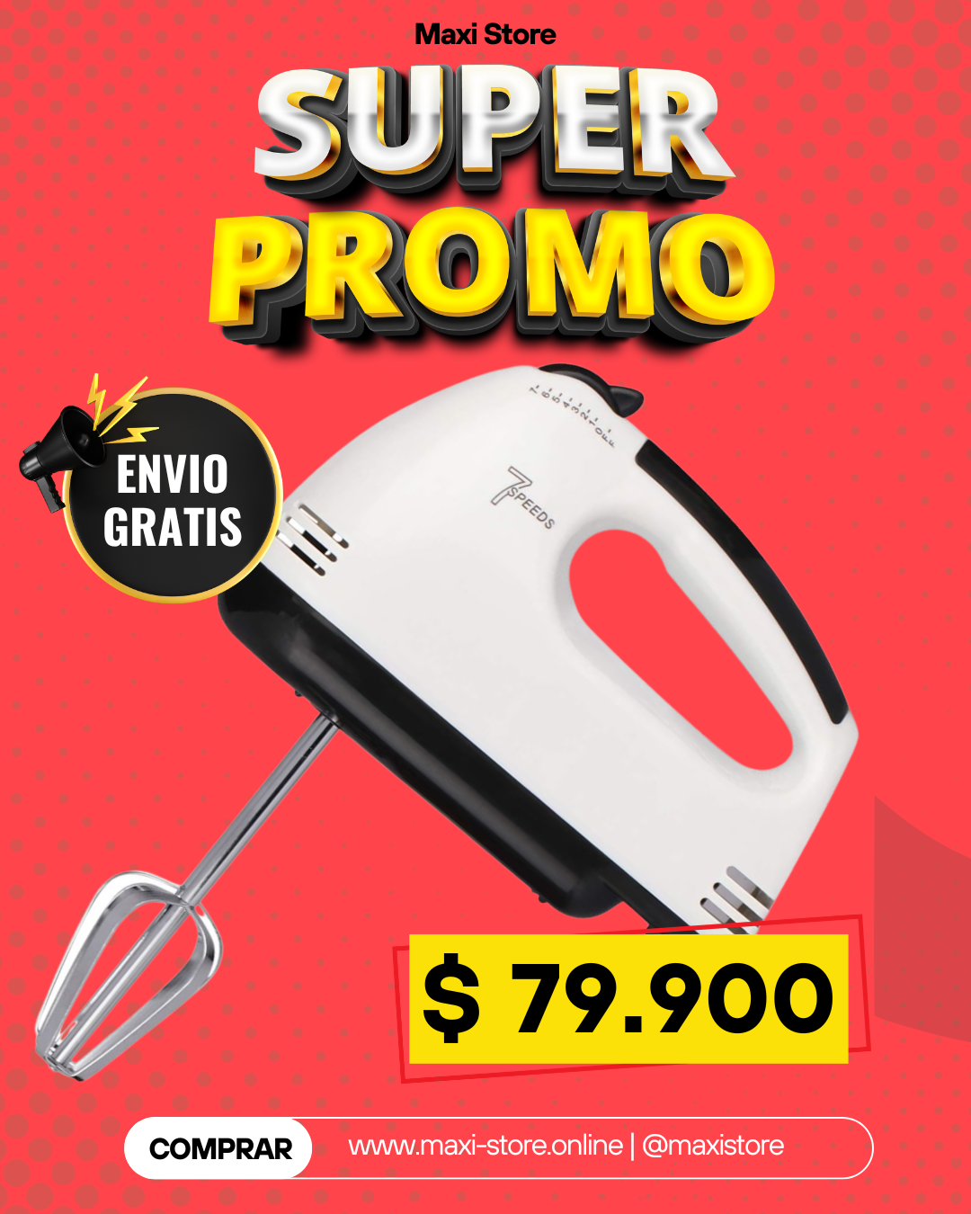 Batidora Multifuncional De Mano - 7 Velocidades