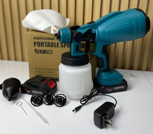 Pistola de Pintura Inalámbrica 2 Baterías 48V – Pulverizador Eléctrico Portátil