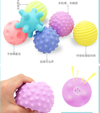 Pelotas Estimulacion Sensorial Bebes X 6