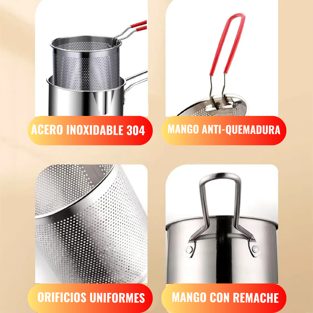 OLLA PARA FREIR EN ACERO INOXIDABLE - PRO✅