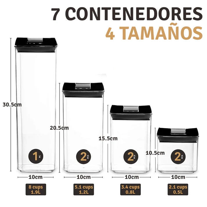 Recipientes Herméticos X 7 Unidades